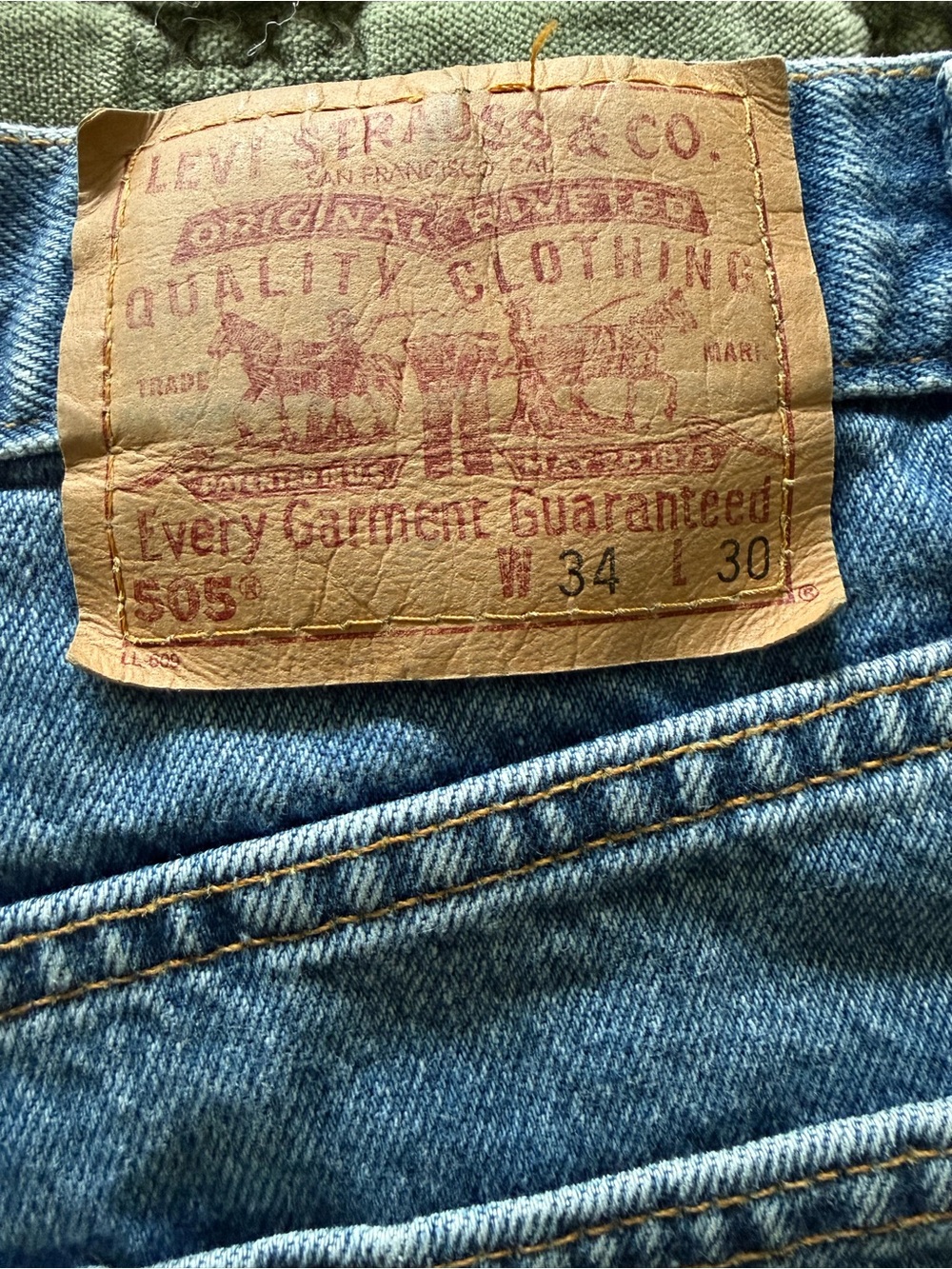 🔥 Vintage Levi’s 505 Jeans USA 34x30 Regular Fit Straight Leg 100% Cotton Denim - Picture 3 of 14